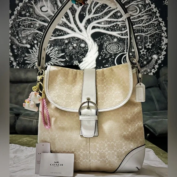 Vintage Coach soho shoulder bag 1994 year Beige and White new without tags - Picture 8 of 16